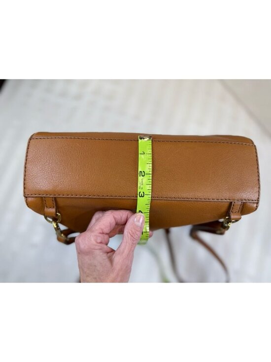 Fossil Brown/Tan Pebbled Leather Tote Bag Camilla Convertible Backpack Purse main image 14